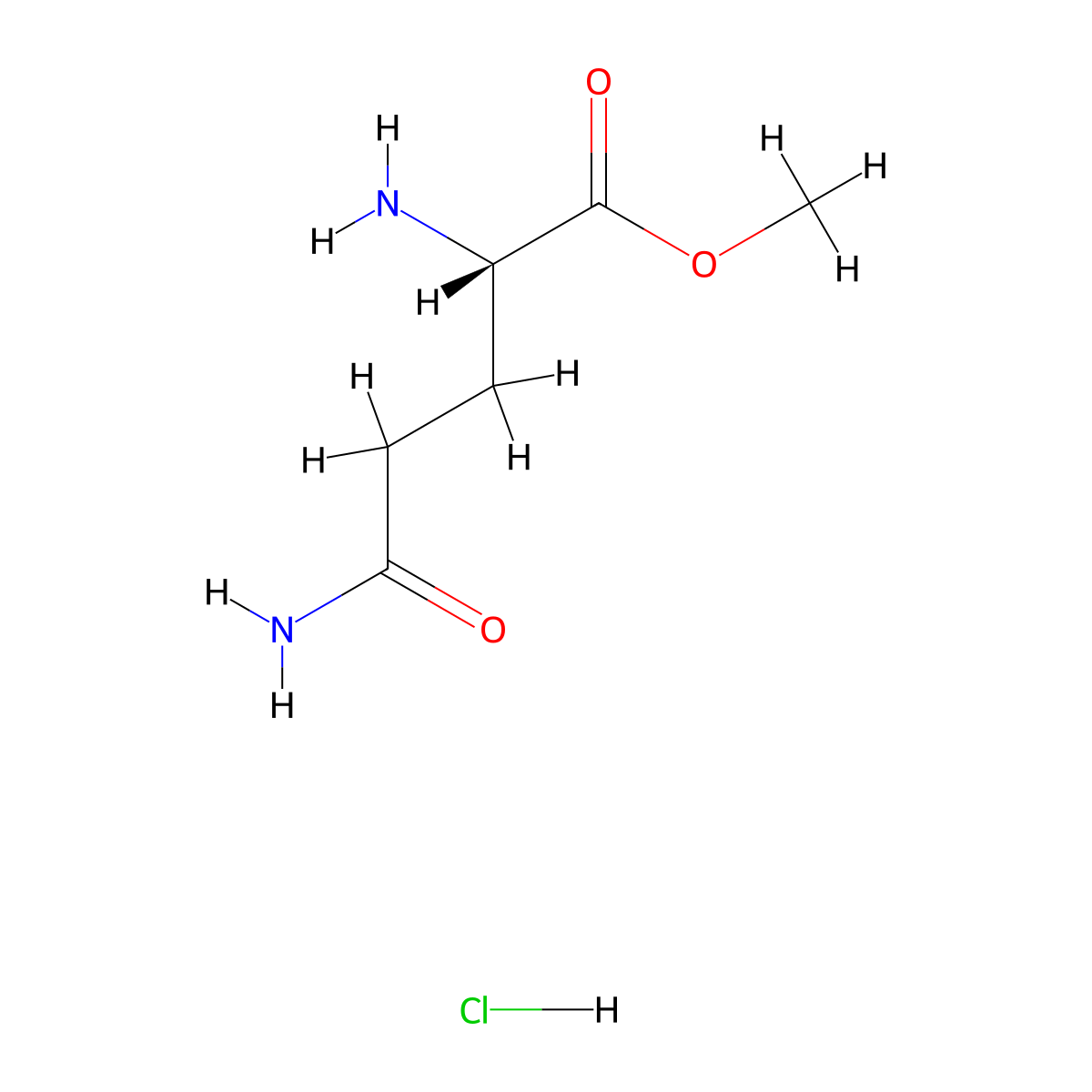 L-Glutamine methyl ester hydrochloride molecular structure, CAS 32668-14-7