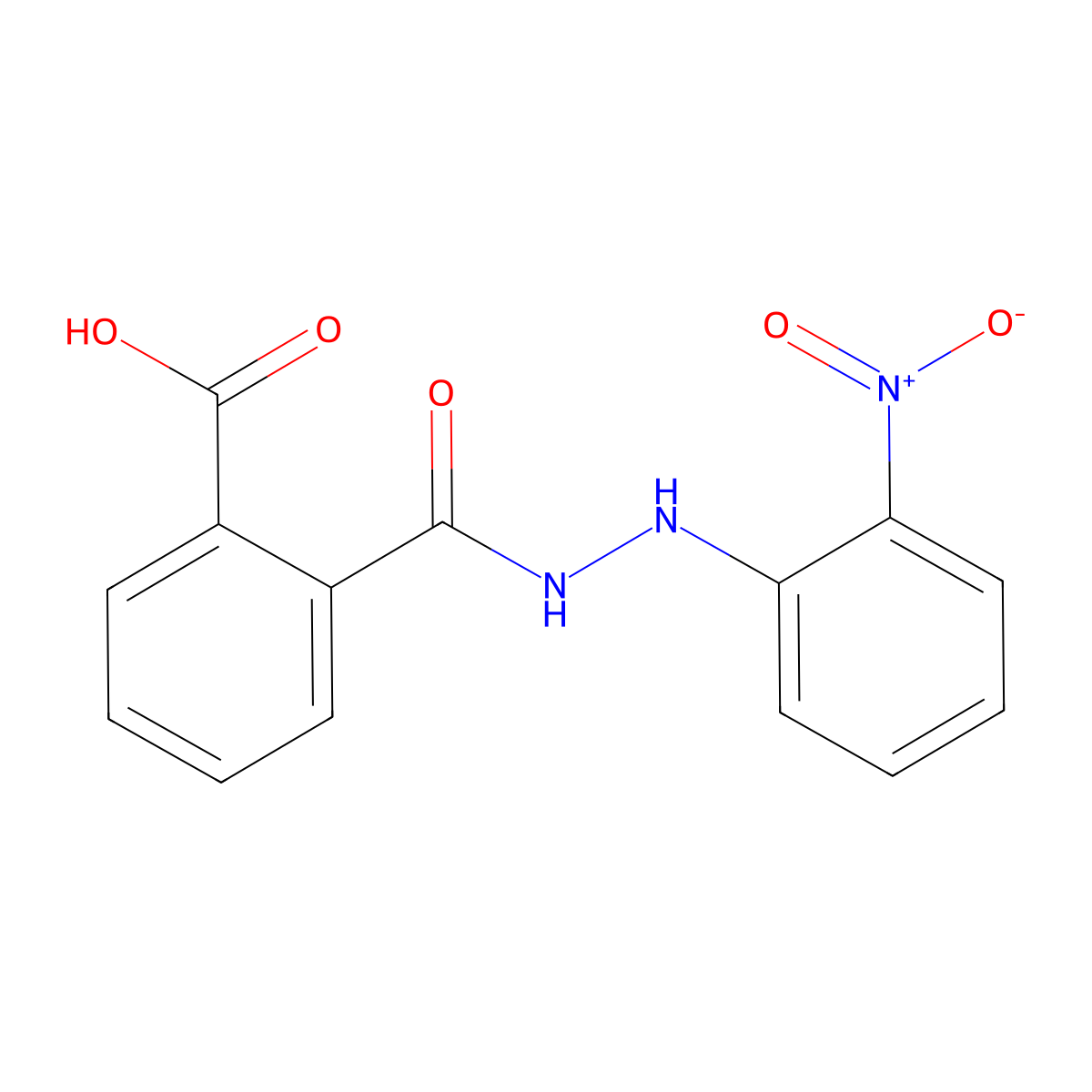 2-{[2-(2-Nitrophenyl)hydrazinyl]carbonyl}benzoic acid molecular structure, CAS 32669-19-5
