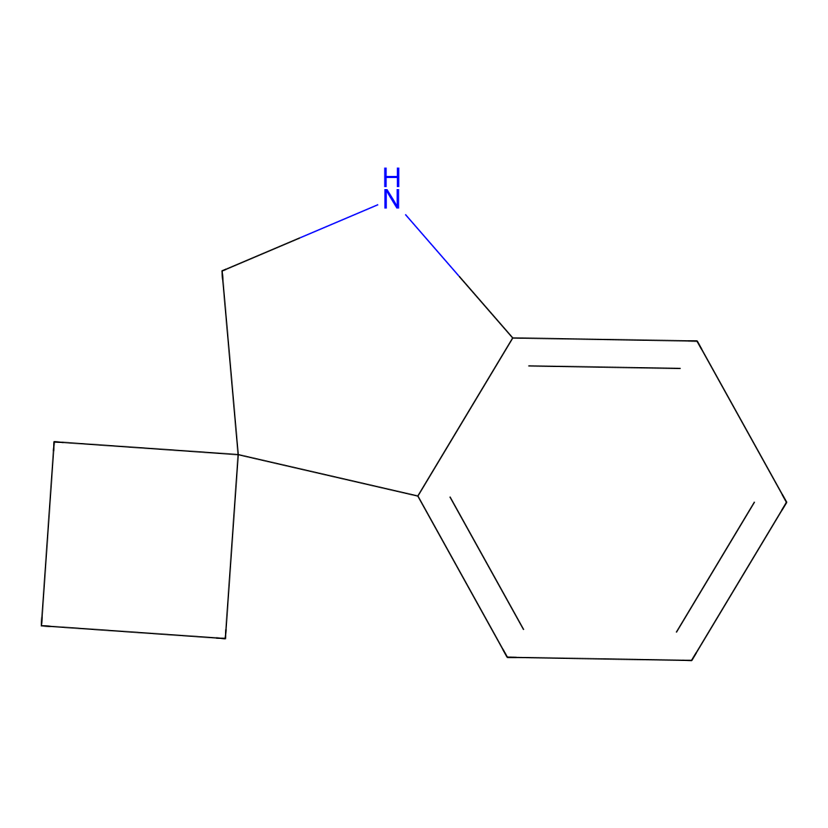Spiro[cyclobutane-1,3'-indoline] molecular structure, CAS 32670-02-3