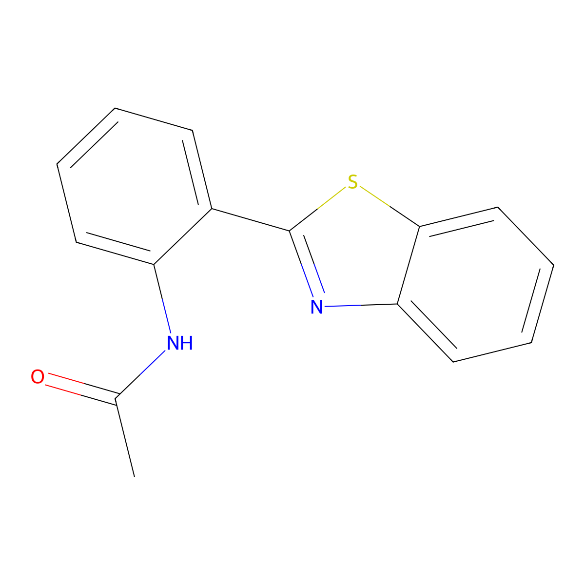 N-[2-(1,3-benzothiazol-2-yl)phenyl]acetamide molecular structure, CAS 32675-37-9