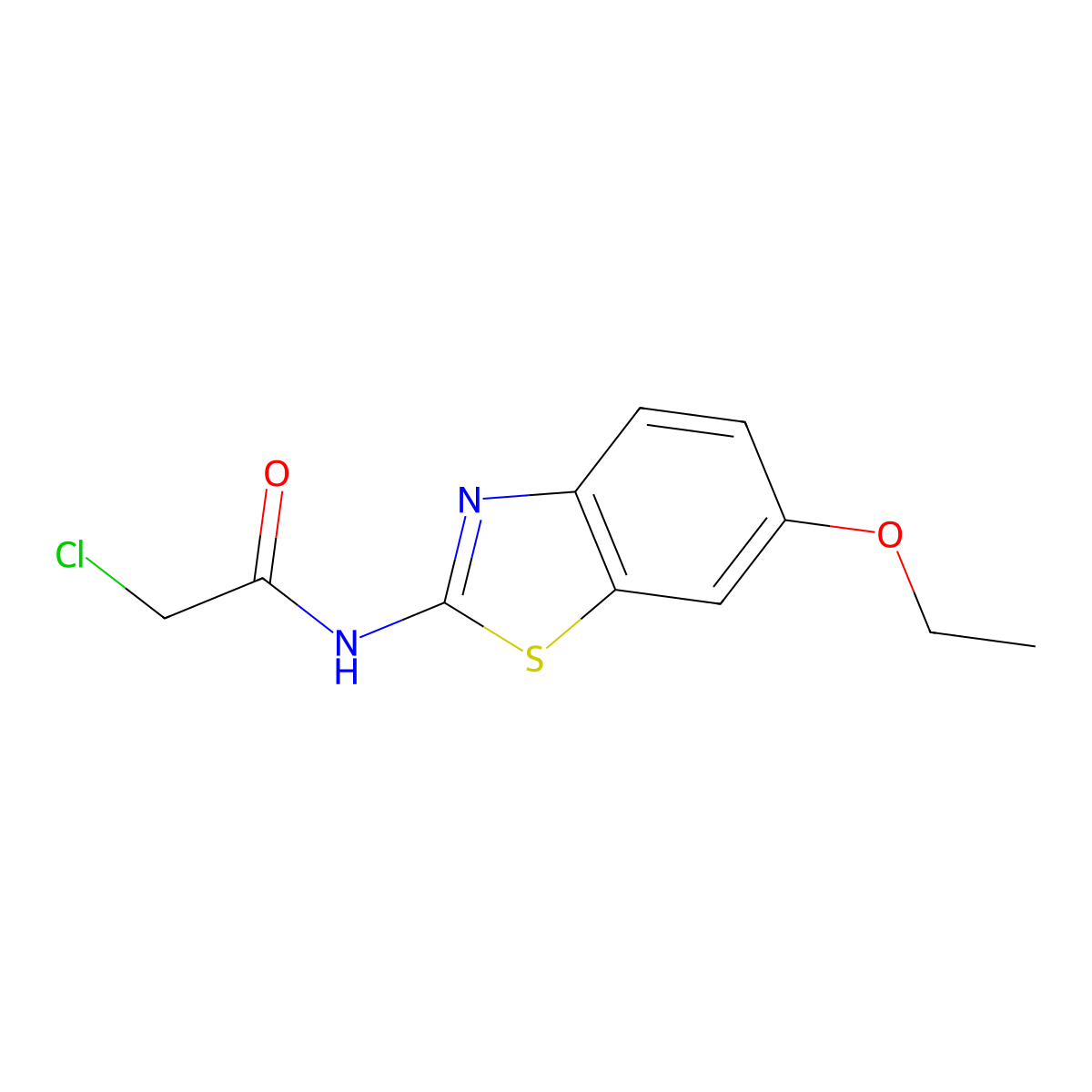 2-chloro-N-(6-ethoxy-2,3-dihydro-1,3-benzothiazol-2-ylidene)acetamide molecular structure, CAS 3268-74-4