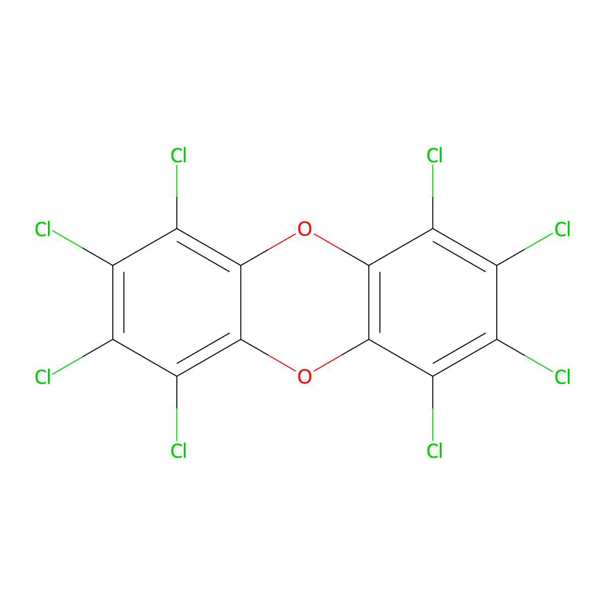 Octachlorodibenzo-P-dioxin molecular structure, CAS 3268-87-9