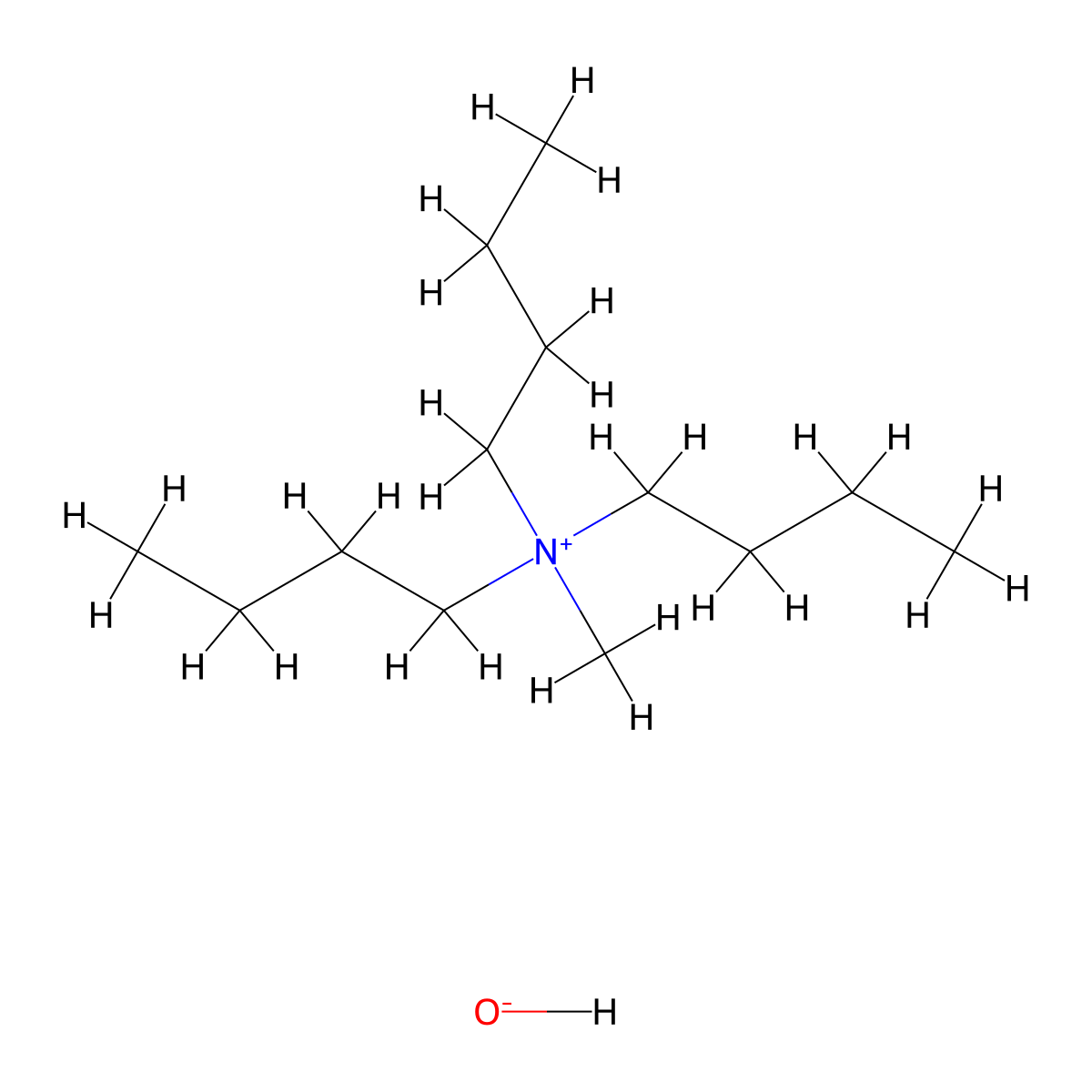 Tributylmethylammonium hydroxide molecular structure, CAS 32680-30-1