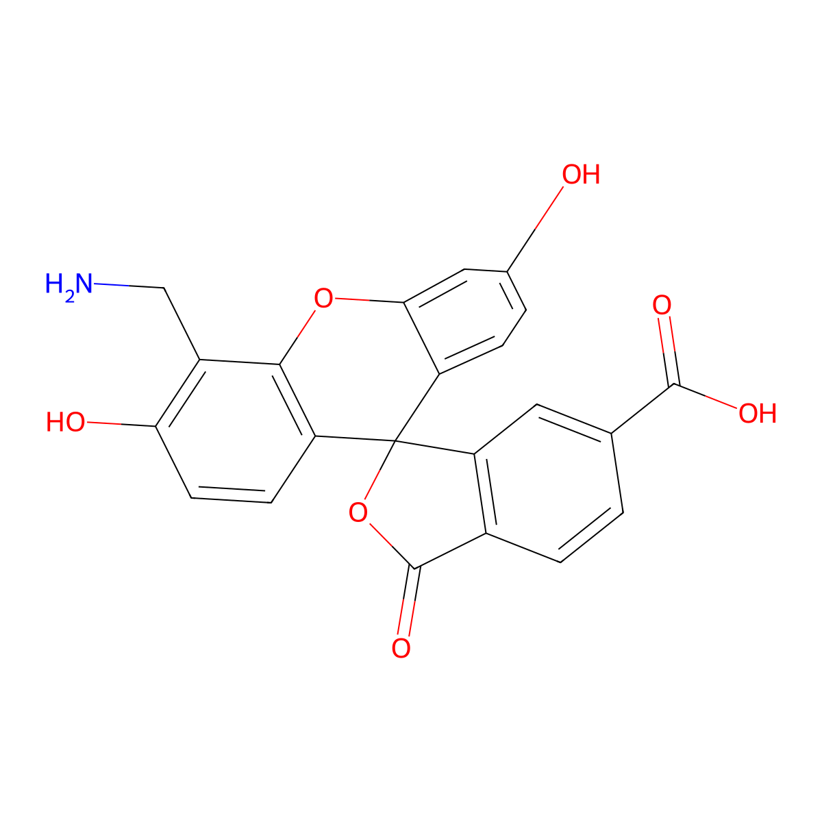 4'-(Aminomethyl)-3',6'-dihydroxy-3-oxo-3H-spiro[isobenzofuran-1,9'-xanthene]-6-carboxylic acid molecular structure, CAS 326802-08-8