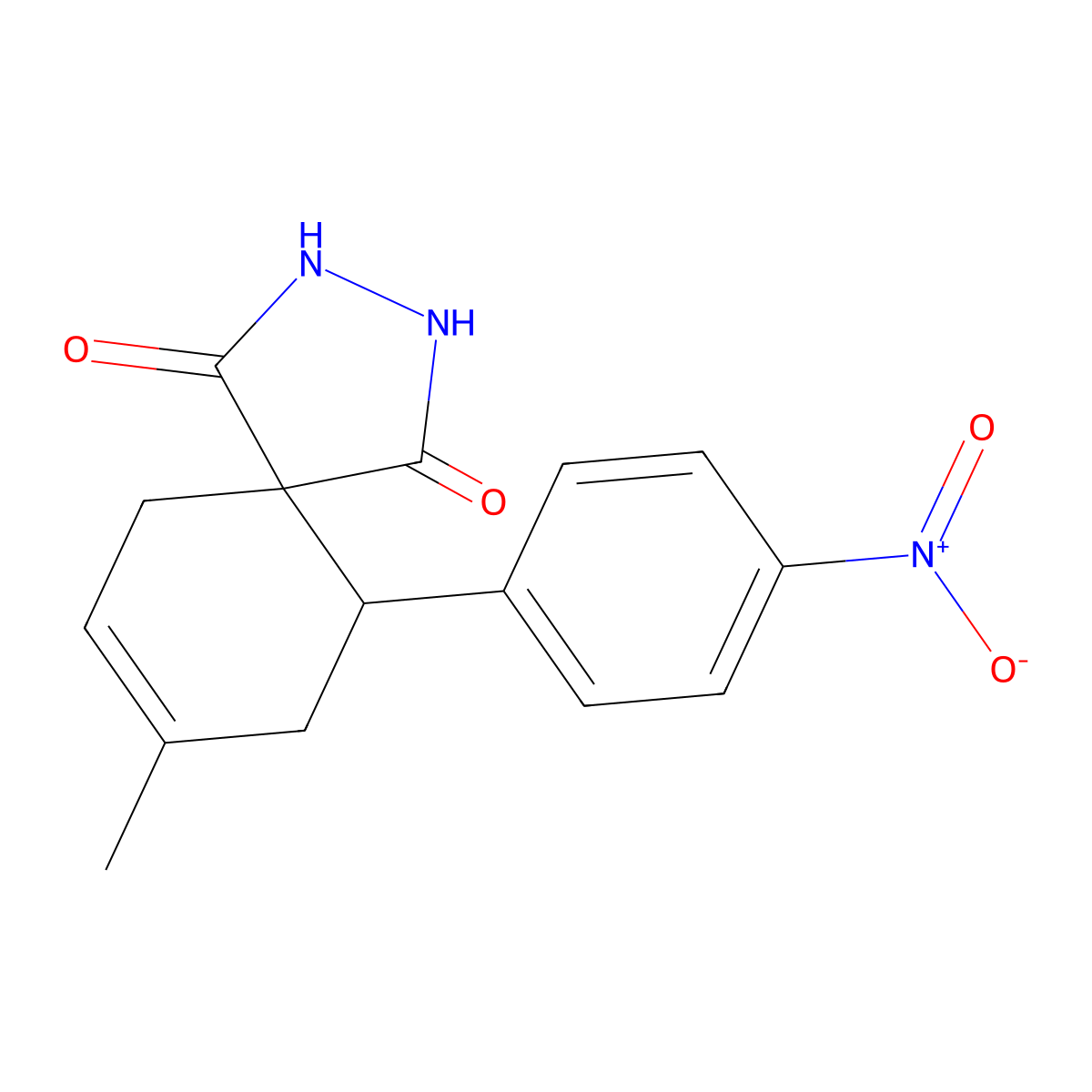 10-{4-Nitrophenyl}-8-methyl-2,3-diazaspiro[4.5]dec-7-ene-1,4-dione molecular structure, CAS 326802-42-0