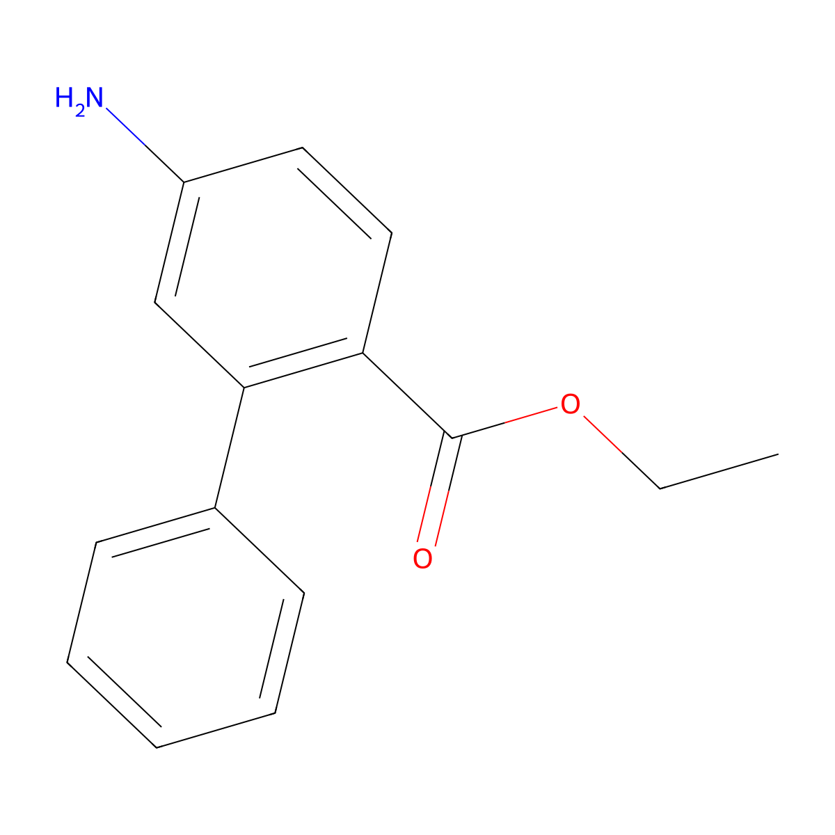 Ethyl 4-amino-2-phenylbenzoate molecular structure, CAS 326814-12-4