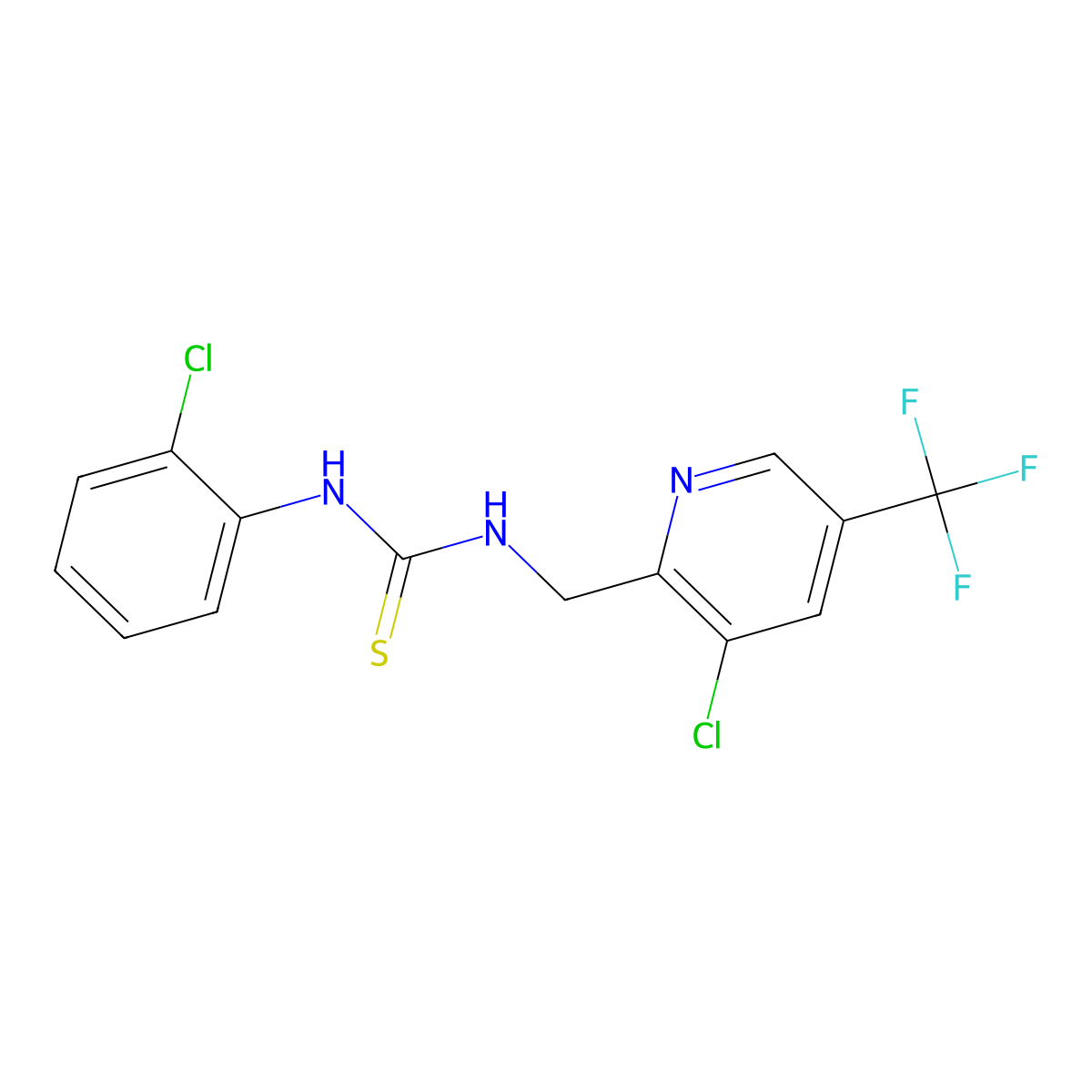1-((3-Chloro-5-(trifluoromethyl)pyridin-2-yl)methyl)-3-(2-chlorophenyl)thiourea molecular structure, CAS 326815-10-5