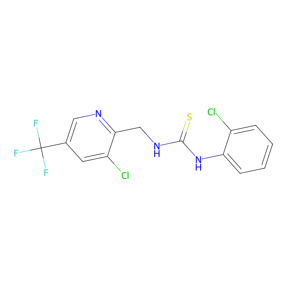 1-((3-Chloro-5-(trifluoromethyl)pyridin-2-yl)methyl)-3-(2-chlorophenyl)thiourea molecular structure, CAS 326815-10-5
