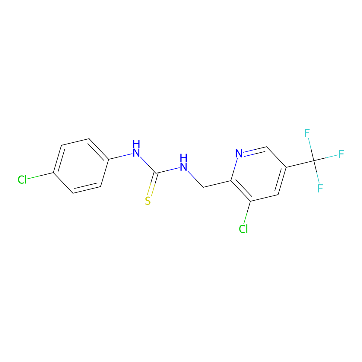 1-((3-Chloro-5-(trifluoromethyl)pyridin-2-yl)methyl)-3-(4-chlorophenyl)thiourea molecular structure, CAS 326815-11-6