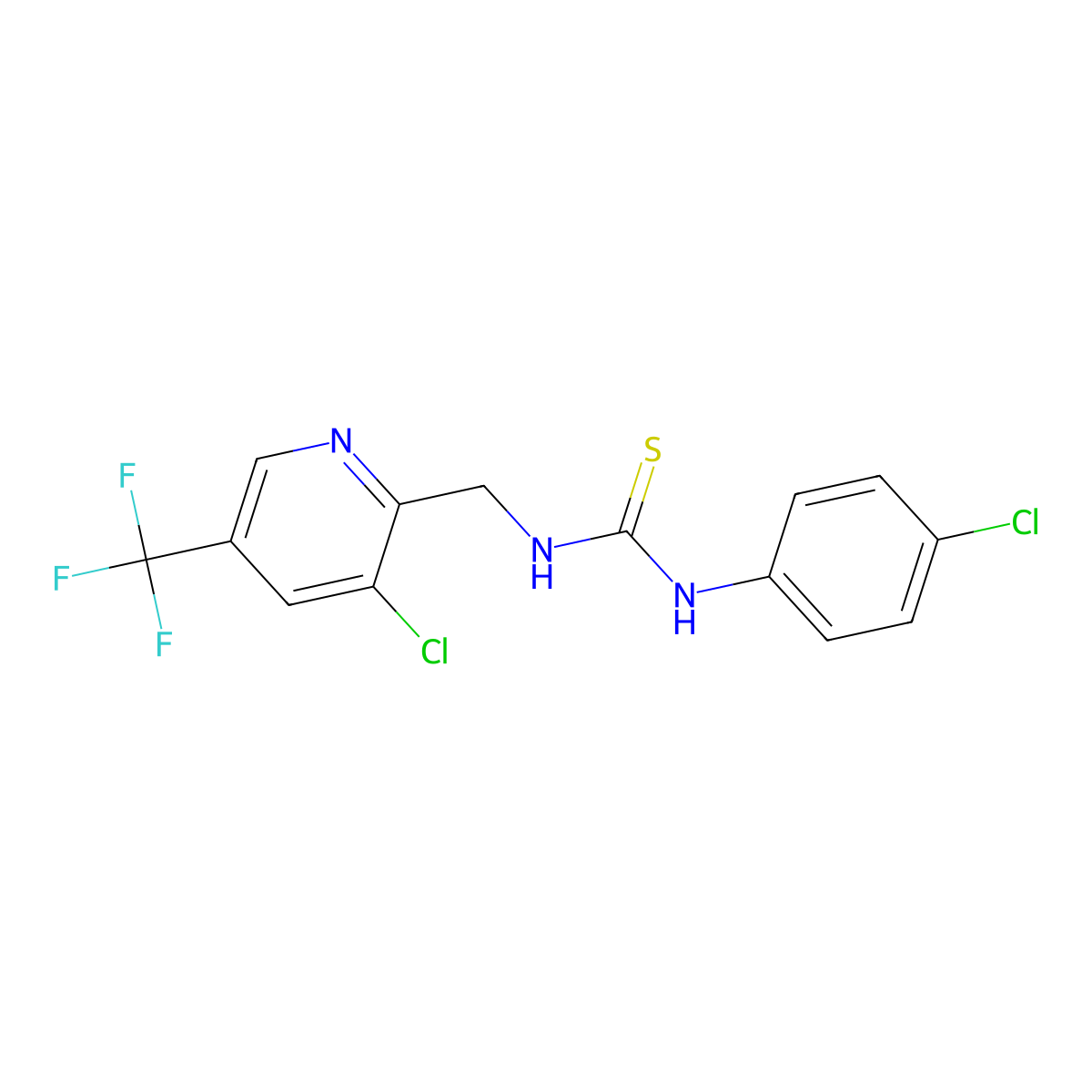 1-((3-Chloro-5-(trifluoromethyl)pyridin-2-yl)methyl)-3-(4-chlorophenyl)thiourea molecular structure, CAS 326815-11-6
