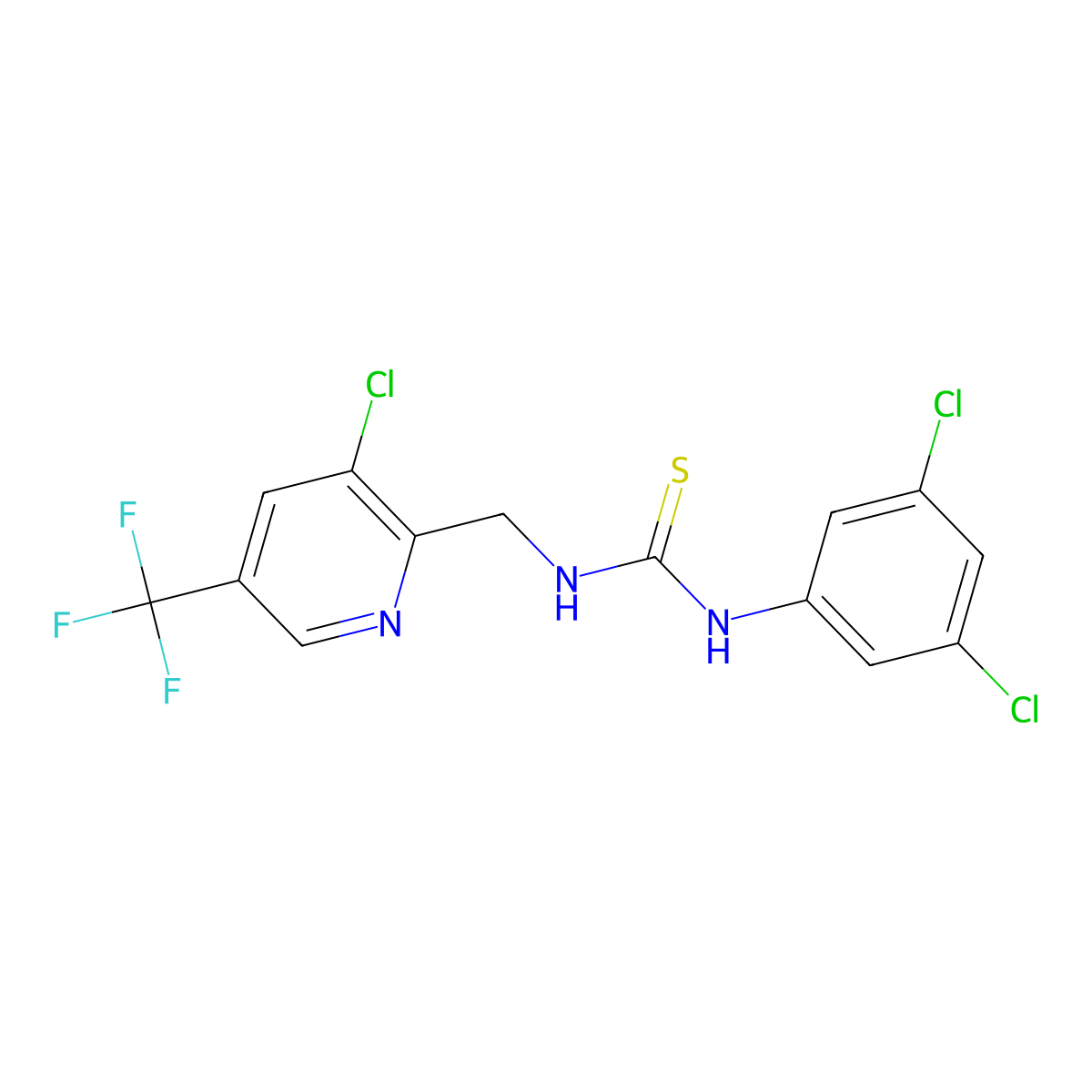 1-((3-Chloro-5-(trifluoromethyl)pyridin-2-yl)methyl)-3-(3,5-dichlorophenyl)thiourea molecular structure, CAS 326815-12-7