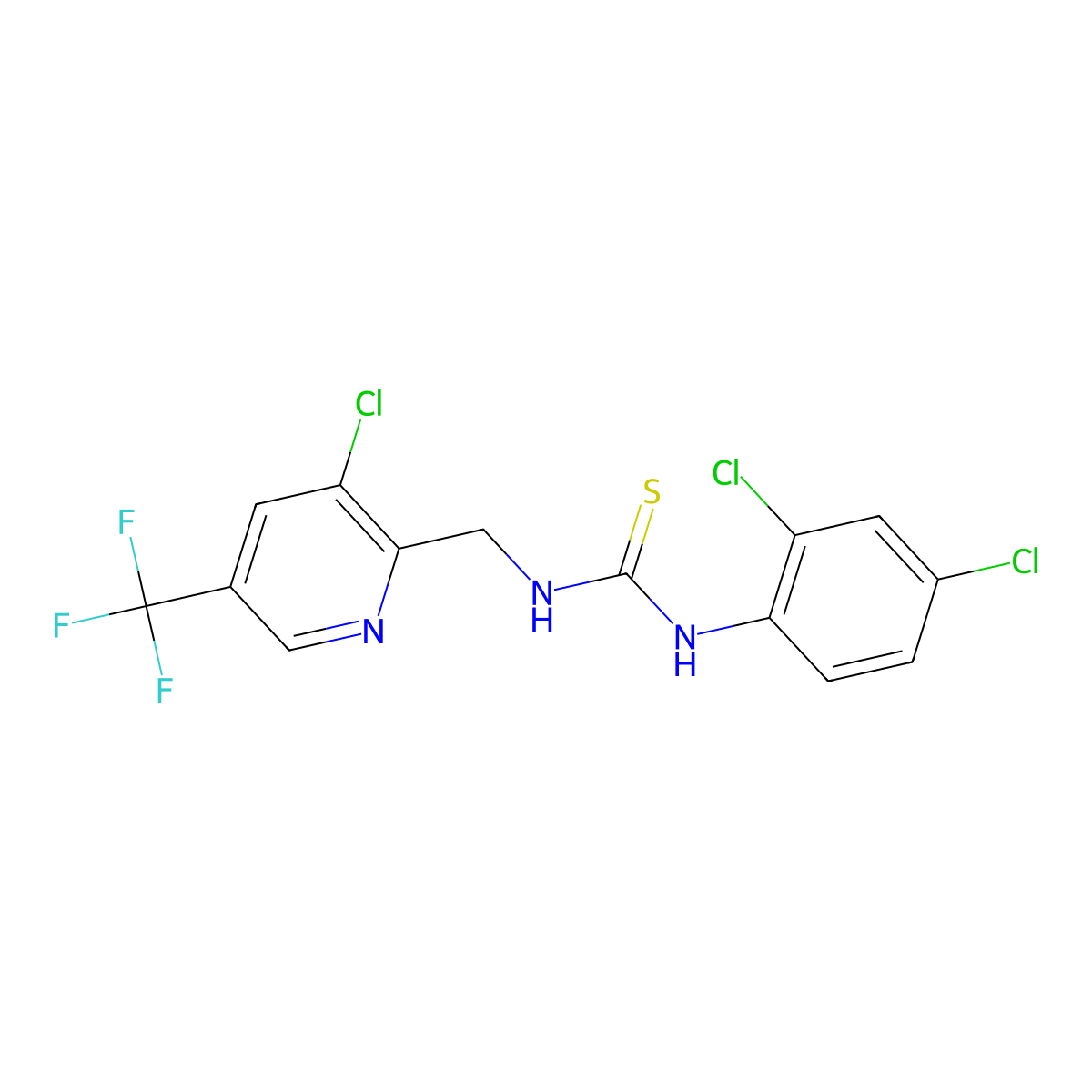 1-((3-Chloro-5-(trifluoromethyl)pyridin-2-yl)methyl)-3-(2,4-dichlorophenyl)thiourea molecular structure, CAS 326815-13-8