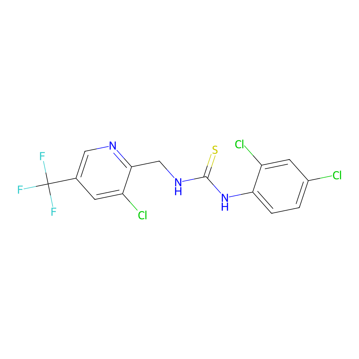1-((3-Chloro-5-(trifluoromethyl)pyridin-2-yl)methyl)-3-(2,4-dichlorophenyl)thiourea molecular structure, CAS 326815-13-8