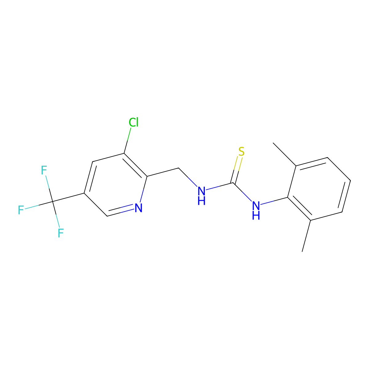 1-((3-Chloro-5-(trifluoromethyl)pyridin-2-yl)methyl)-3-(2,6-dimethylphenyl)thiourea molecular structure, CAS 326815-16-1