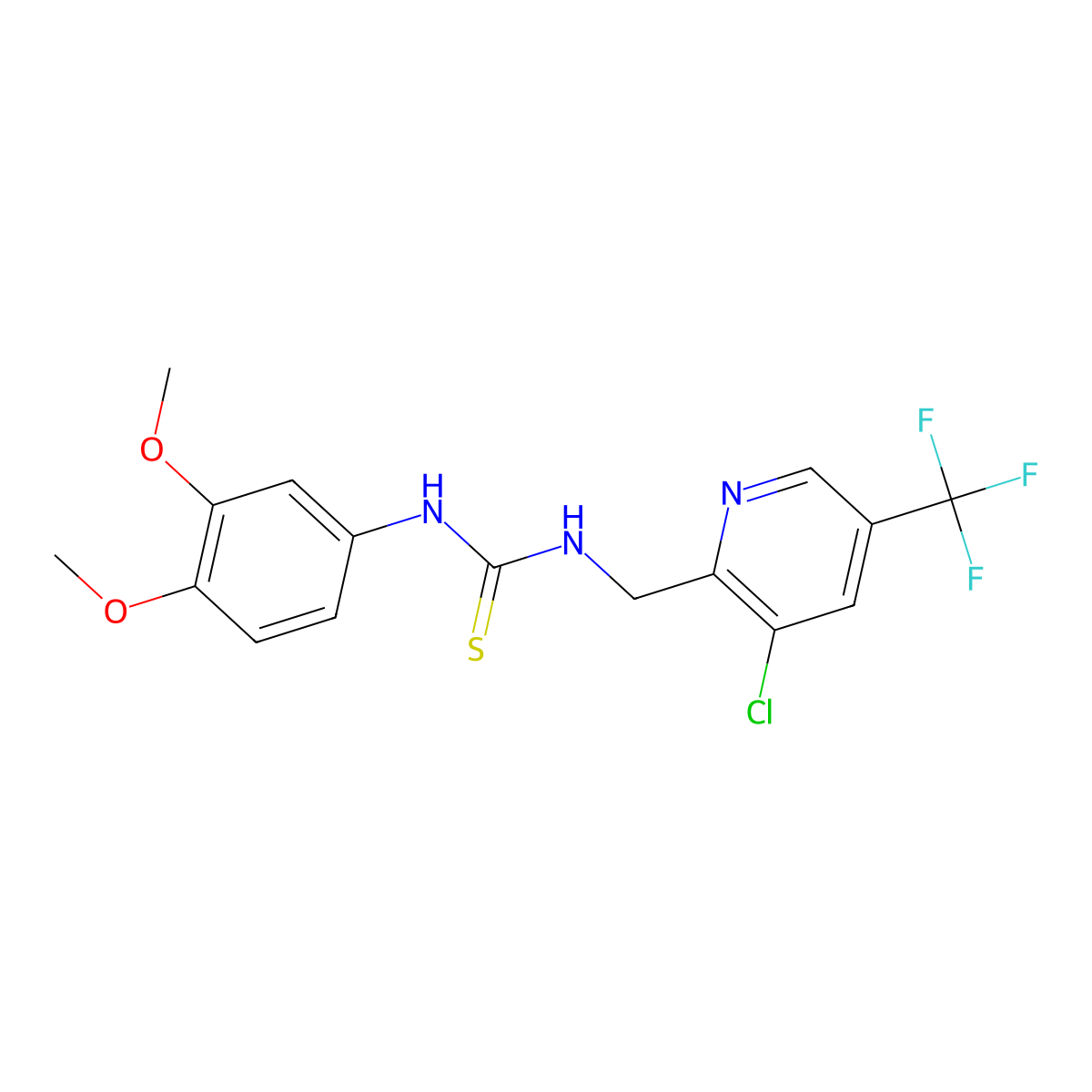 1-((3-Chloro-5-(trifluoromethyl)pyridin-2-yl)methyl)-3-(3,4-dimethoxyphenyl)thiourea molecular structure, CAS 326815-17-2