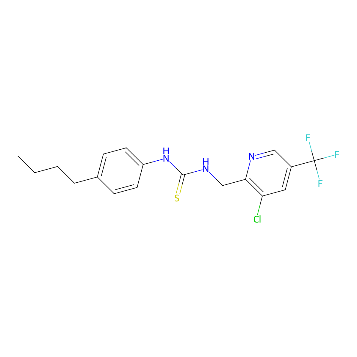 1-(4-Butylphenyl)-3-((3-chloro-5-(trifluoromethyl)pyridin-2-yl)methyl)thiourea molecular structure, CAS 326815-24-1