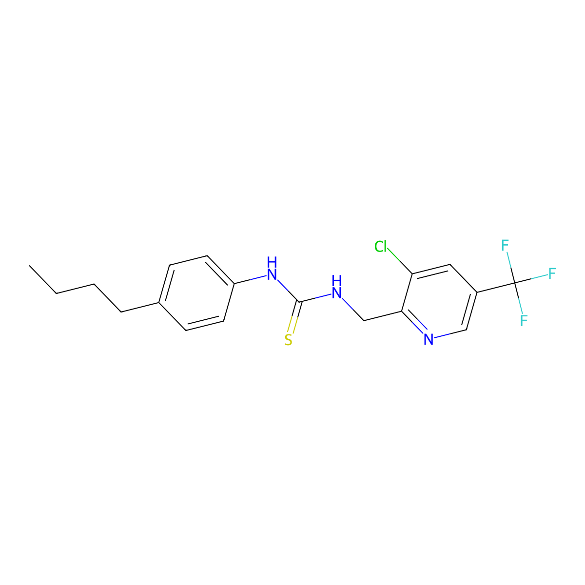 1-(4-Butylphenyl)-3-((3-chloro-5-(trifluoromethyl)pyridin-2-yl)methyl)thiourea molecular structure, CAS 326815-24-1
