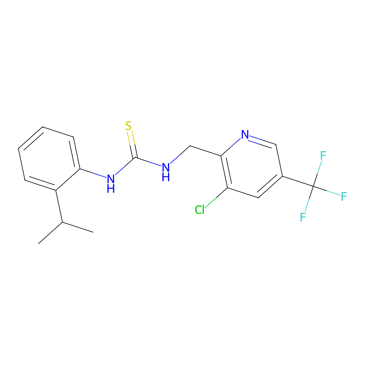 1-((3-Chloro-5-(trifluoromethyl)pyridin-2-yl)methyl)-3-(2-isopropylphenyl)thiourea molecular structure, CAS 326815-31-0