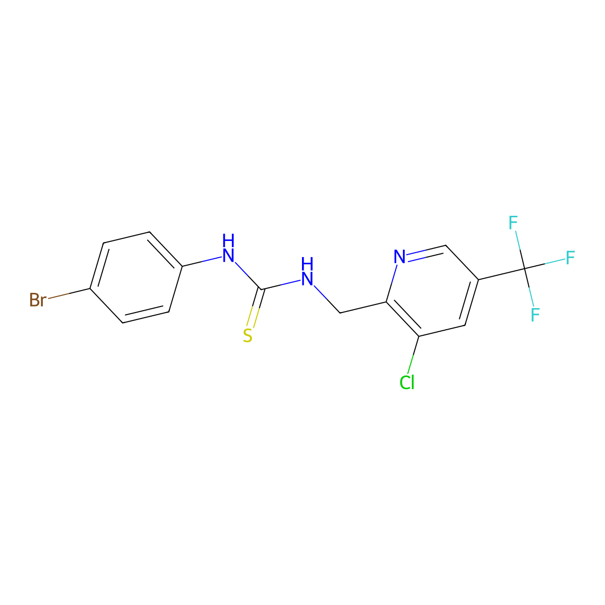 1-(4-Bromophenyl)-3-((3-chloro-5-(trifluoromethyl)pyridin-2-yl)methyl)thiourea molecular structure, CAS 326815-33-2