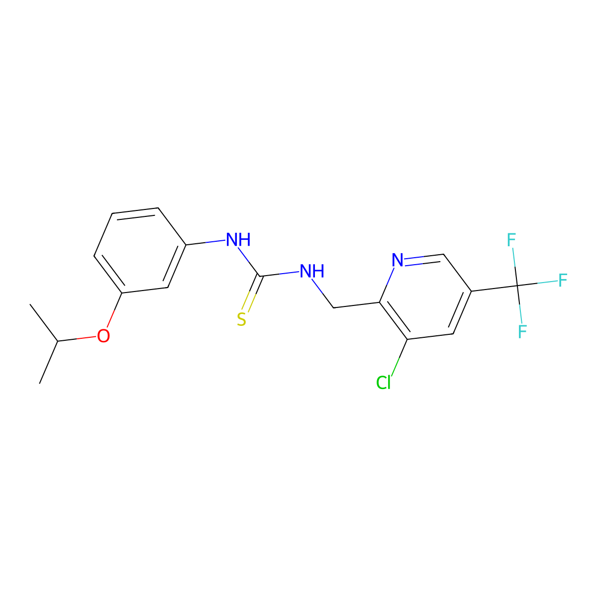1-((3-Chloro-5-(trifluoromethyl)pyridin-2-yl)methyl)-3-(3-isopropoxyphenyl)thiourea molecular structure, CAS 326815-42-3
