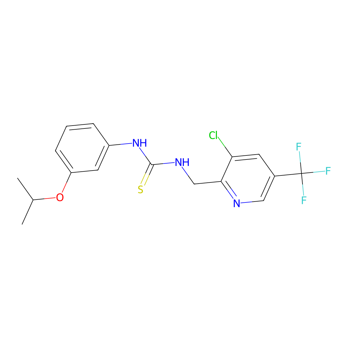 1-((3-Chloro-5-(trifluoromethyl)pyridin-2-yl)methyl)-3-(3-isopropoxyphenyl)thiourea molecular structure, CAS 326815-42-3