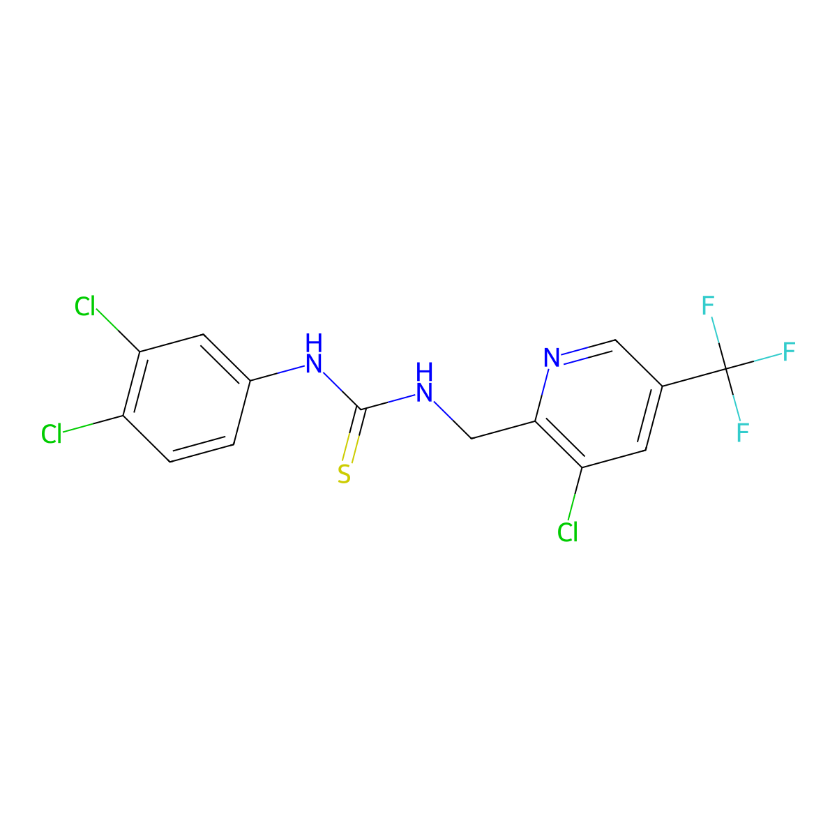 1-((3-Chloro-5-(trifluoromethyl)pyridin-2-yl)methyl)-3-(3,4-dichlorophenyl)thiourea molecular structure, CAS 326815-43-4
