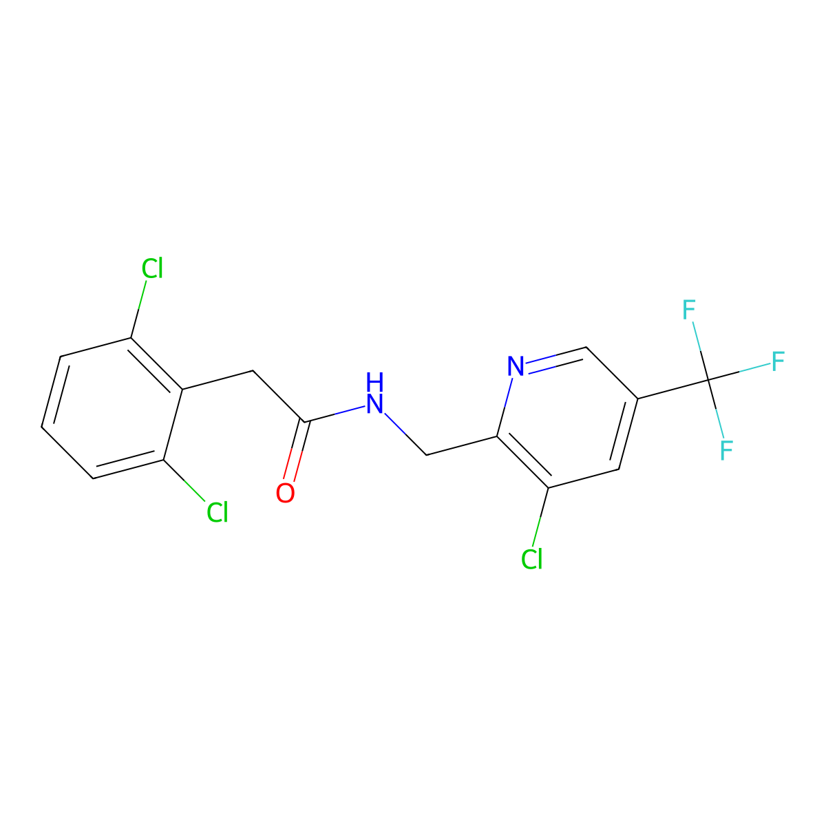 N-{[3-chloro-5-(trifluoromethyl)-2-pyridinyl]methyl}-2-(2,6-dichlorophenyl)acetamide molecular structure, CAS 326815-50-3
