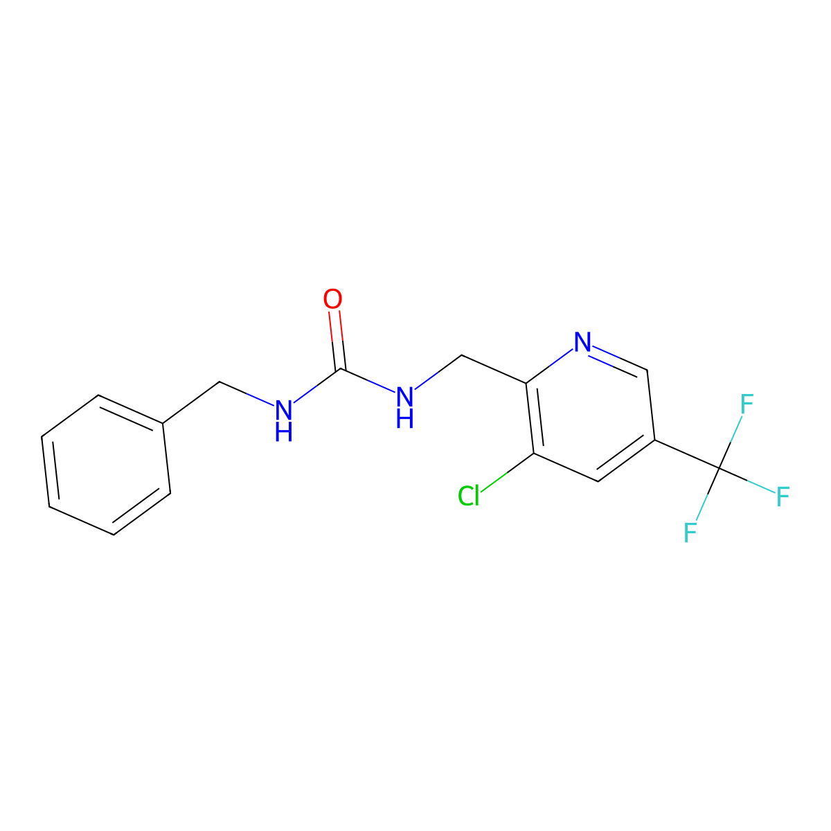 1-Benzyl-3-{[3-chloro-5-(trifluoromethyl)pyridin-2-yl]methyl}urea molecular structure, CAS 326816-47-1