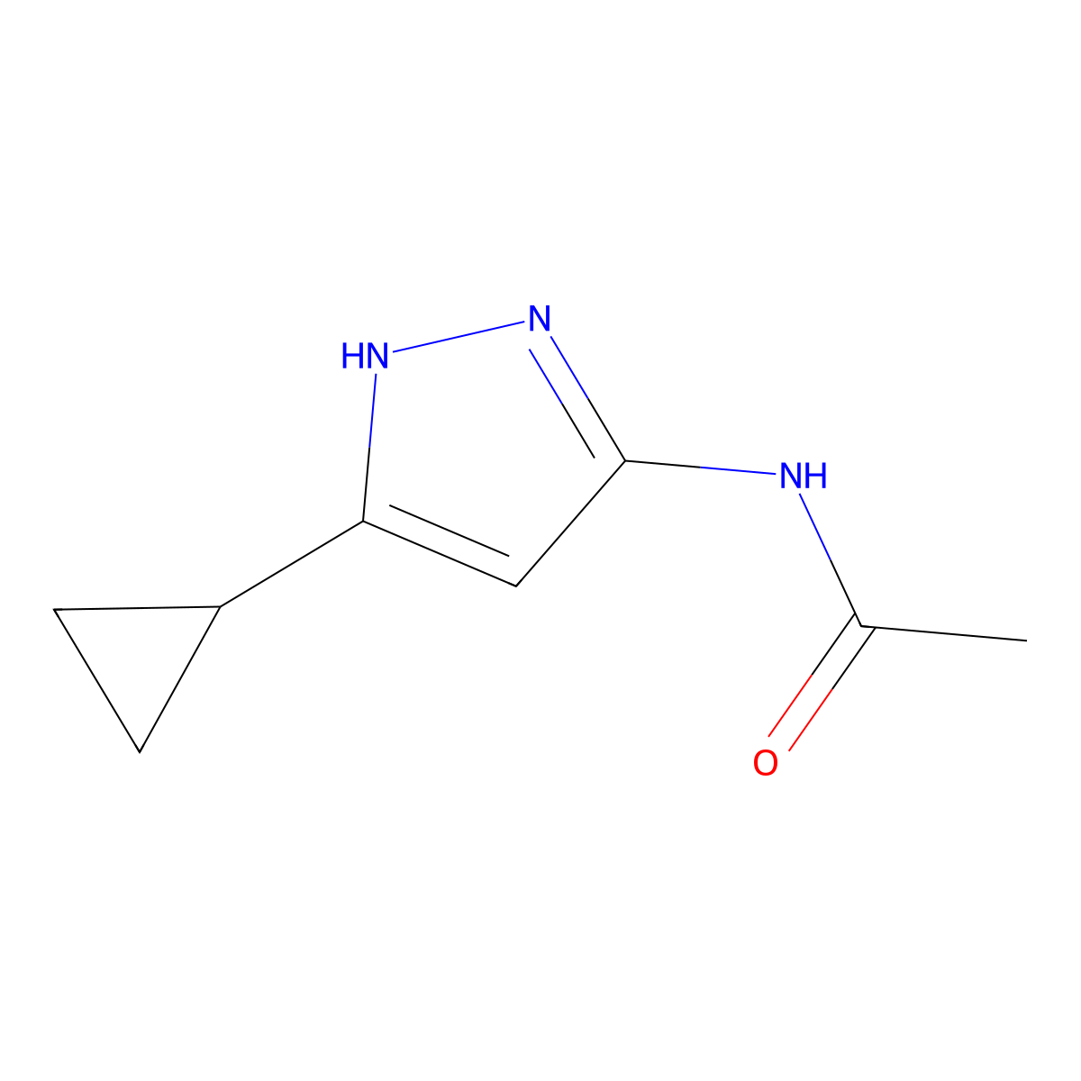 N-(5-cyclopropyl-1H-pyrazol-3-yl)acetamide molecular structure, CAS 326822-80-4