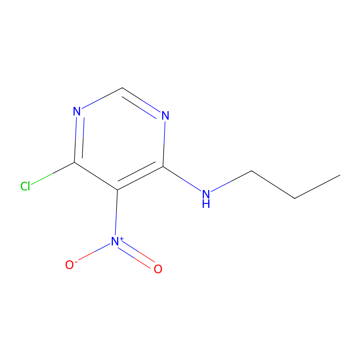 6-chloro-5-nitro-N-propylpyrimidin-4-amine molecular structure, CAS 326831-74-7