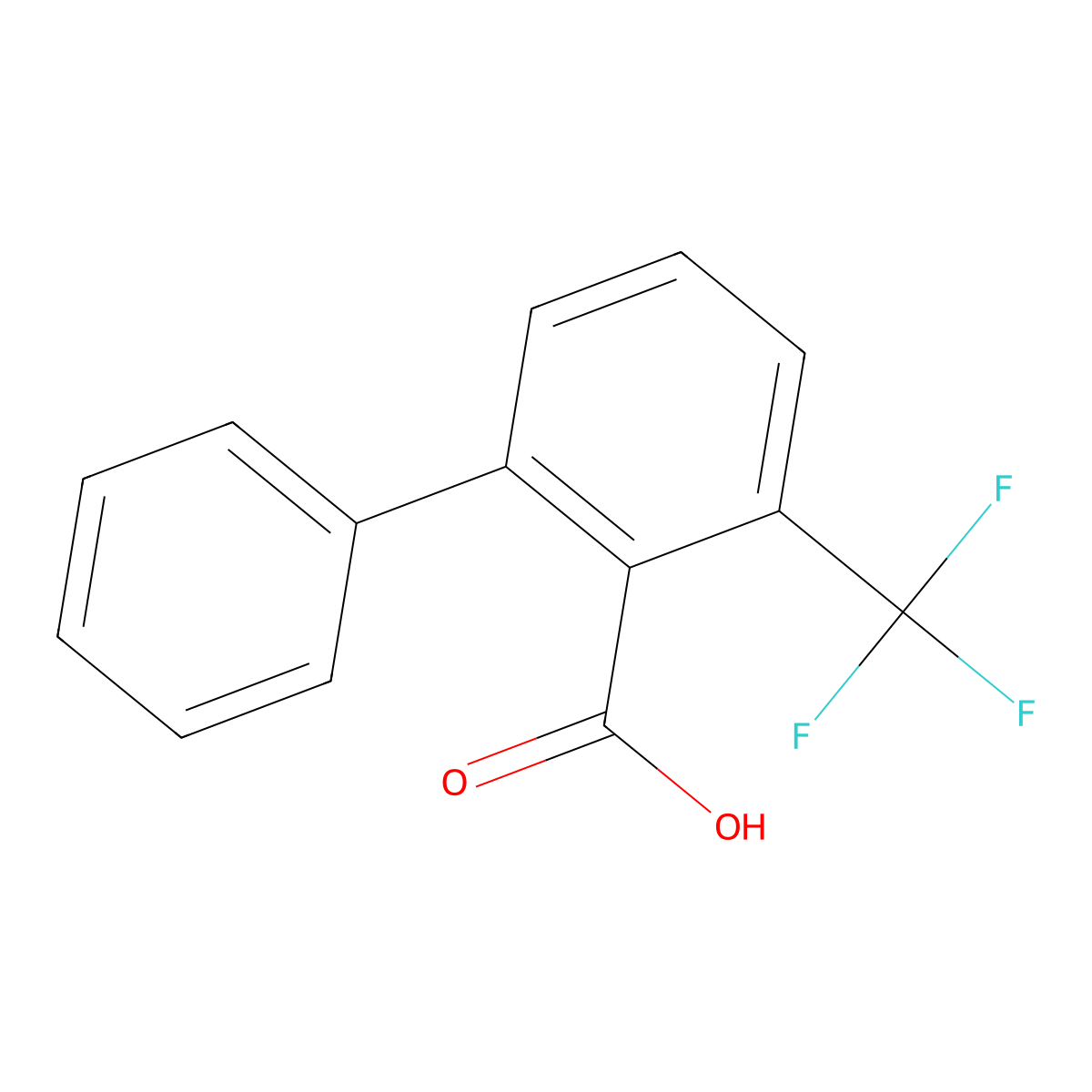 3-(Trifluoromethyl)biphenyl-2-carboxylic acid molecular structure, CAS 326832-59-1