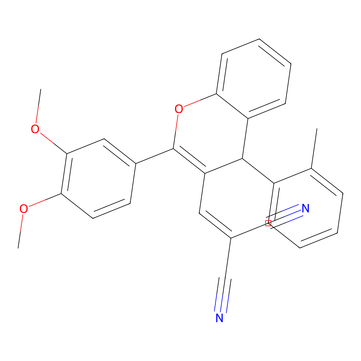 2-[2-(3,4-Dimethoxy-phenyl)-4-o-tolyl-4H-chromen-3-ylmethylene]-malononitrile molecular structure, CAS 326865-74-1