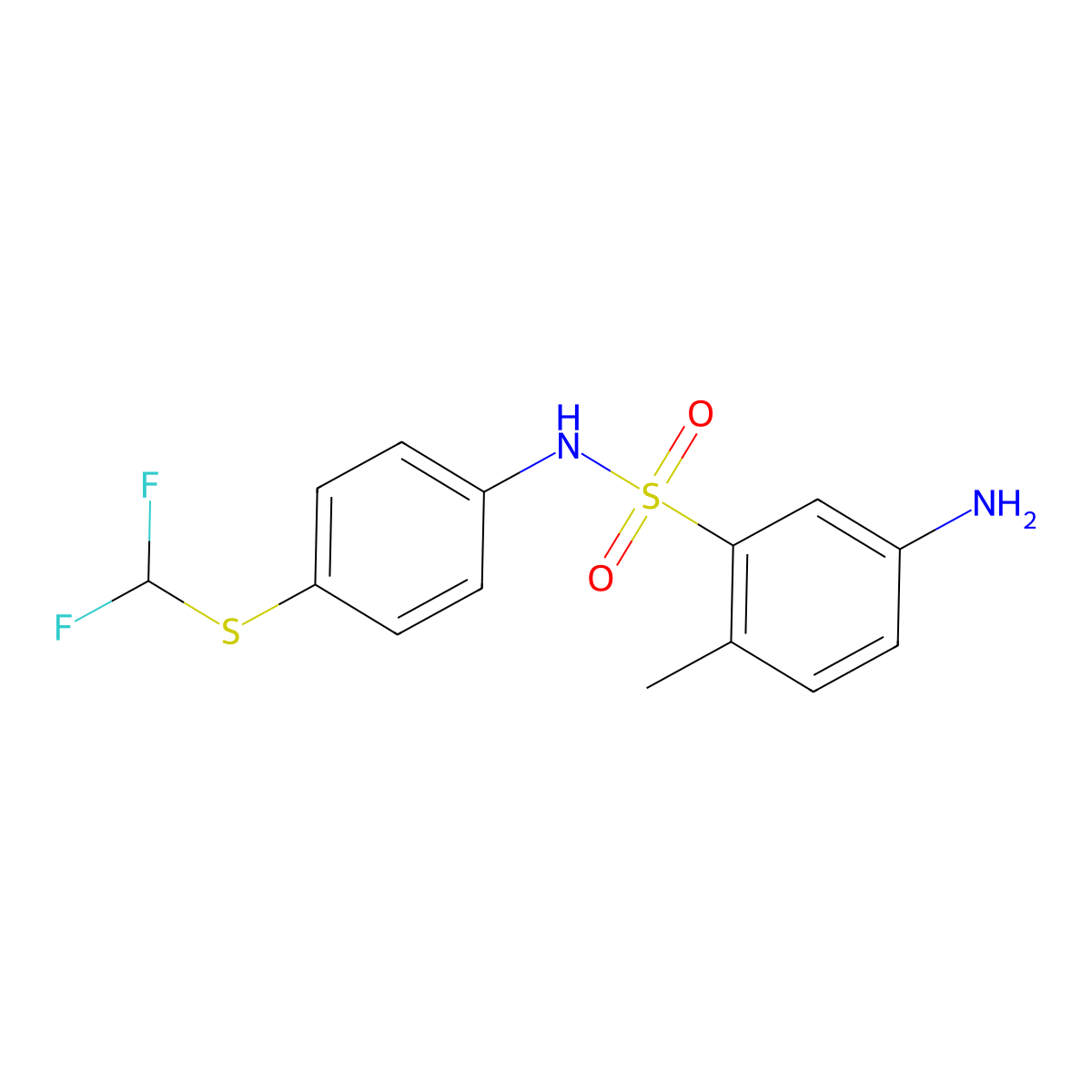 5-amino-N-{4-[(difluoromethyl)sulfanyl]phenyl}-2-methylbenzene-1-sulfonamide molecular structure, CAS 326866-51-7
