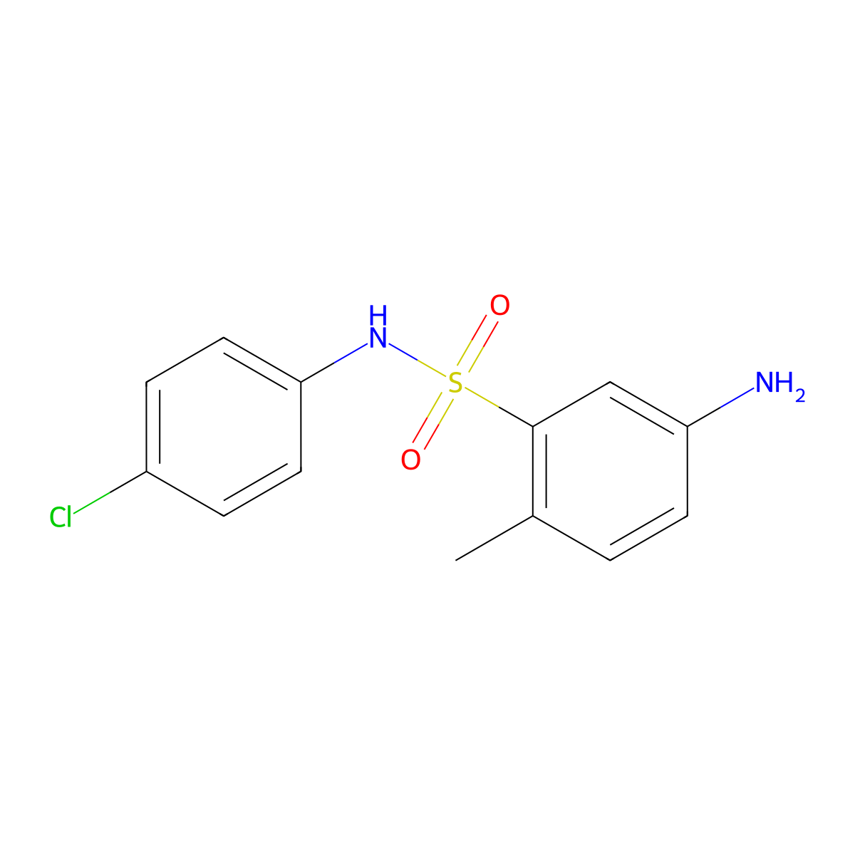 5-amino-N-(4-chlorophenyl)-2-methylbenzene-1-sulfonamide molecular structure, CAS 326866-52-8