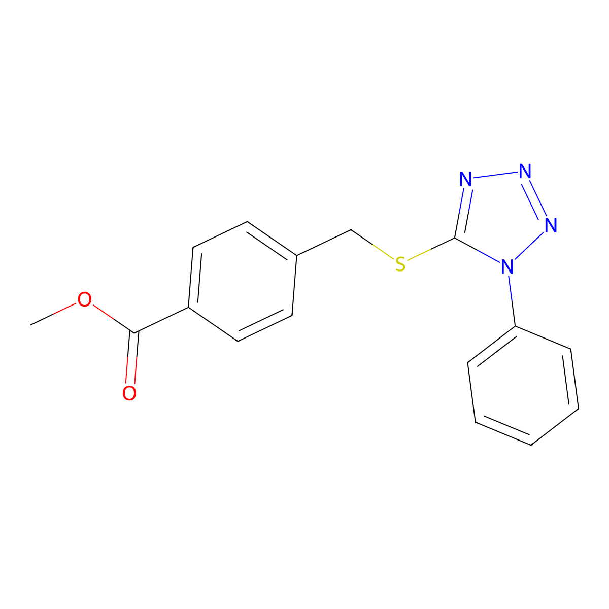 methyl 4-{[(1-phenyl-1H-tetrazol-5-yl)sulfanyl]methyl}benzoate molecular structure, CAS 326866-64-2