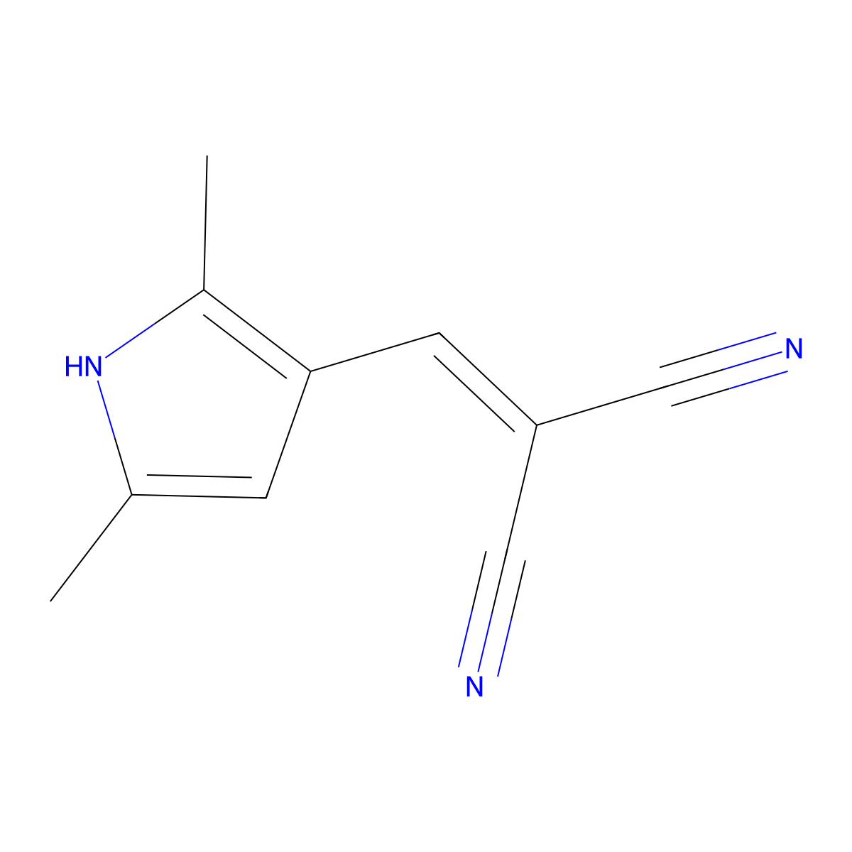 [(2,5-dimethyl-1H-pyrrol-3-yl)methylidene]propanedinitrile molecular structure, CAS 326866-77-7