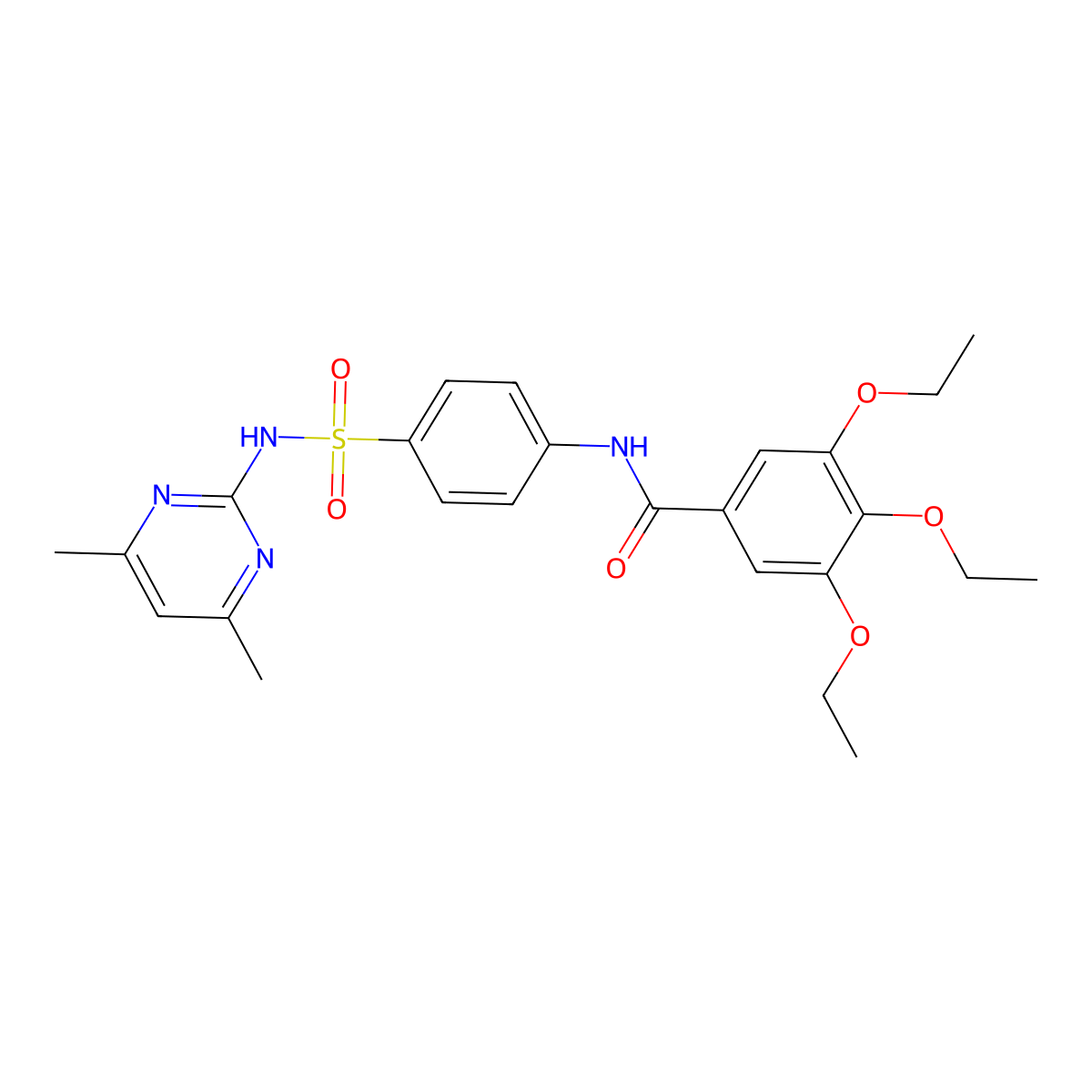 N-{4-[(4,6-dimethylpyrimidin-2-yl)sulfamoyl]phenyl}-3,4,5-triethoxybenzamide molecular structure, CAS 326867-05-4