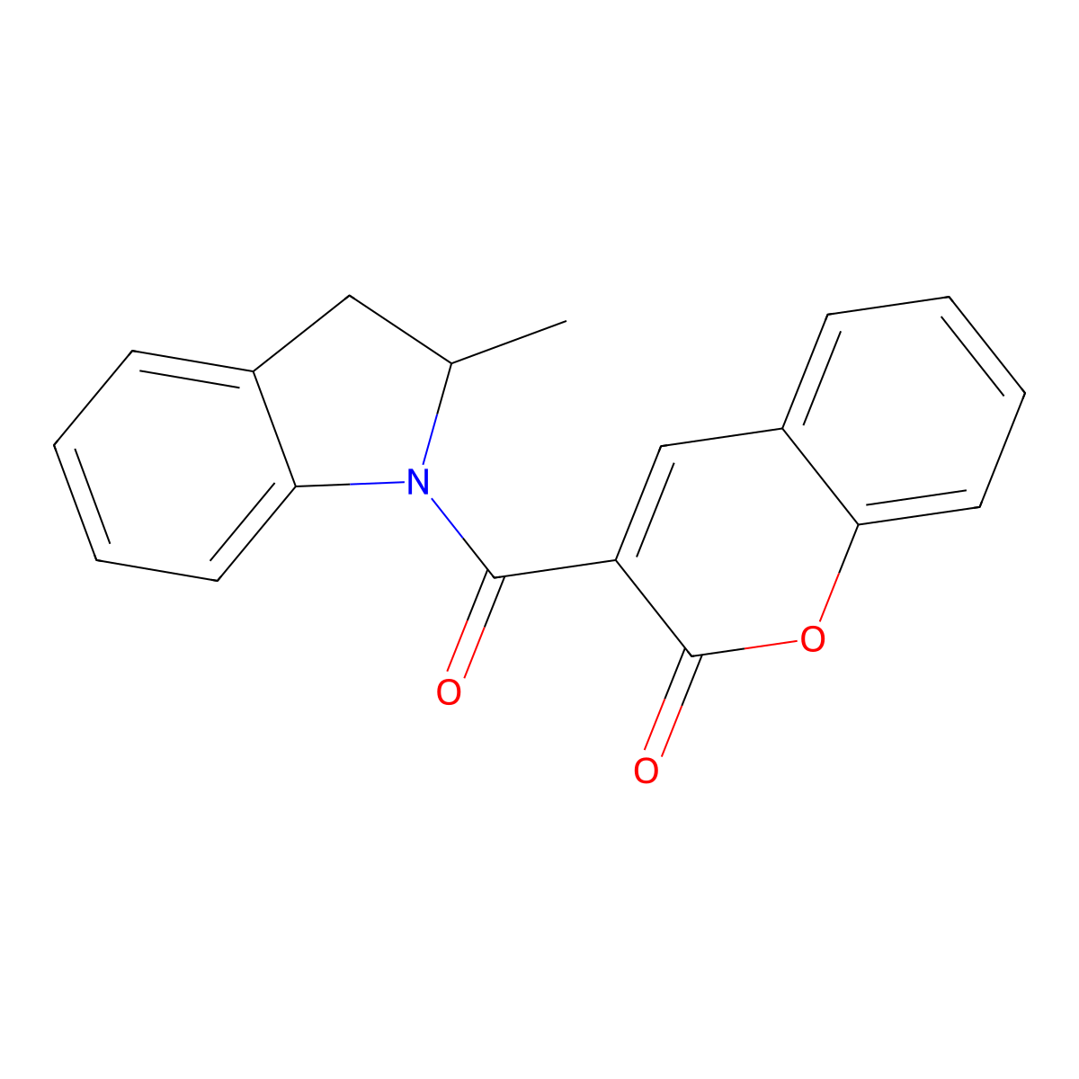 3-(2-methyl-2,3-dihydro-1H-indole-1-carbonyl)-2H-chromen-2-one molecular structure, CAS 326867-22-5