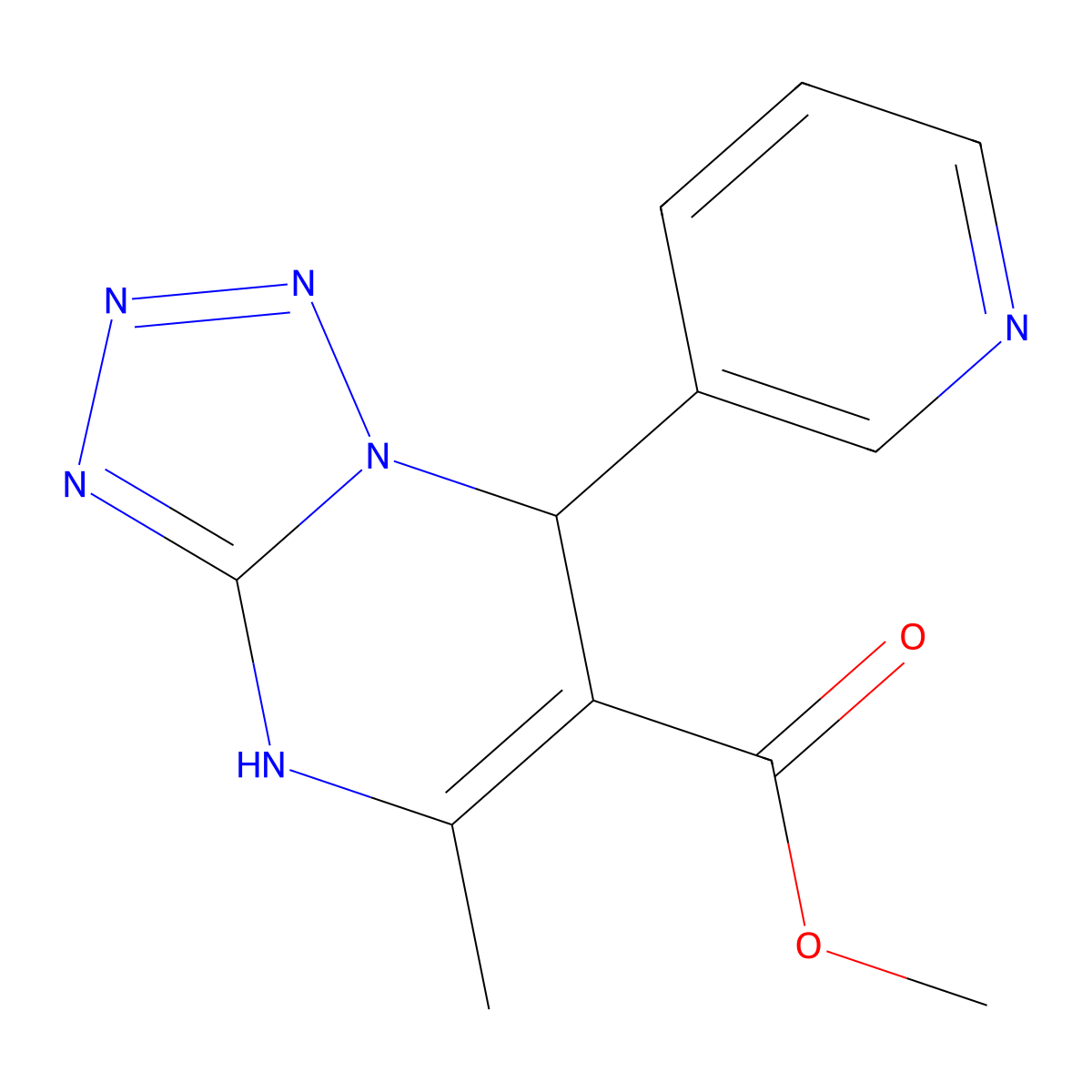 Methyl 5-methyl-7-pyridin-3-yl-4,7-dihydrotetrazolo[1,5-a]pyrimidine-6-carboxylate molecular structure, CAS 326867-25-8