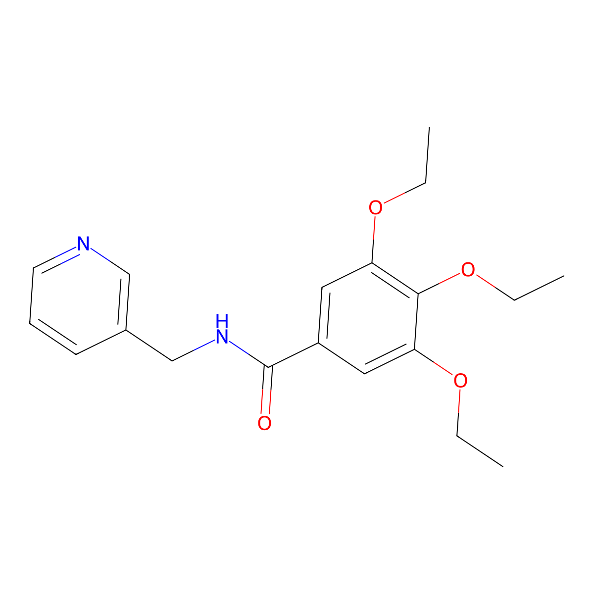 3,4,5-triethoxy-N-(pyridin-3-ylmethyl)benzamide molecular structure, CAS 326867-85-0