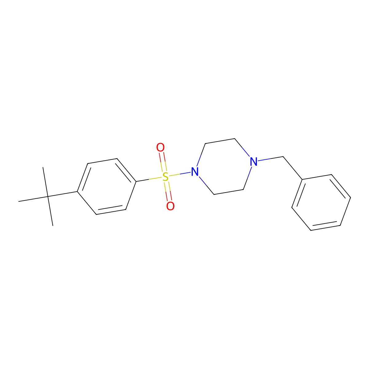 1-Benzyl-4-(4-tert-butylphenyl)sulfonylpiperazine molecular structure, CAS 326869-94-7