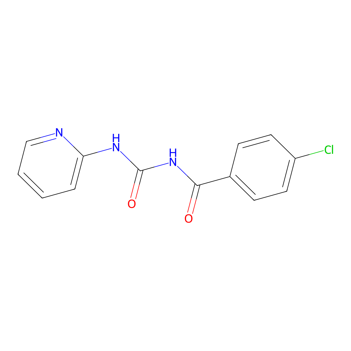 4-chloro-N-(pyridin-2-ylcarbamoyl)benzamide molecular structure, CAS 326870-07-9
