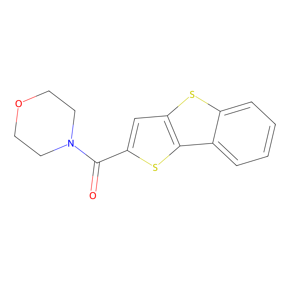 Morpholin-4-yl(thieno[3,2-b][1]benzothiol-2-yl)methanone molecular structure, CAS 326870-12-6