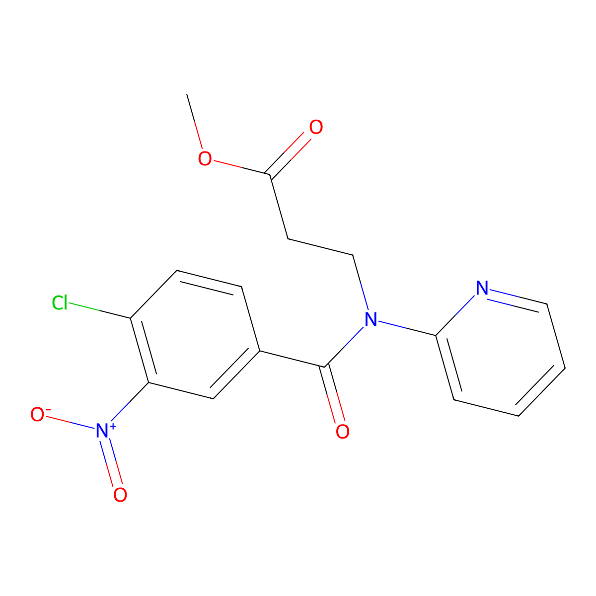 Methyl 3-[{4-chloro-3-nitrobenzoyl}(2-pyridinyl)amino]propanoate molecular structure, CAS 326870-24-0