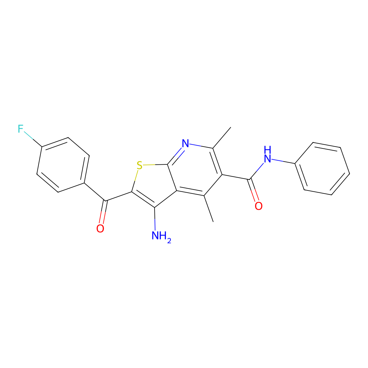 3-amino-2-(4-fluorobenzoyl)-4,6-dimethyl-N-phenylthieno[2,3-b]pyridine-5-carboxamide molecular structure, CAS 326870-38-6