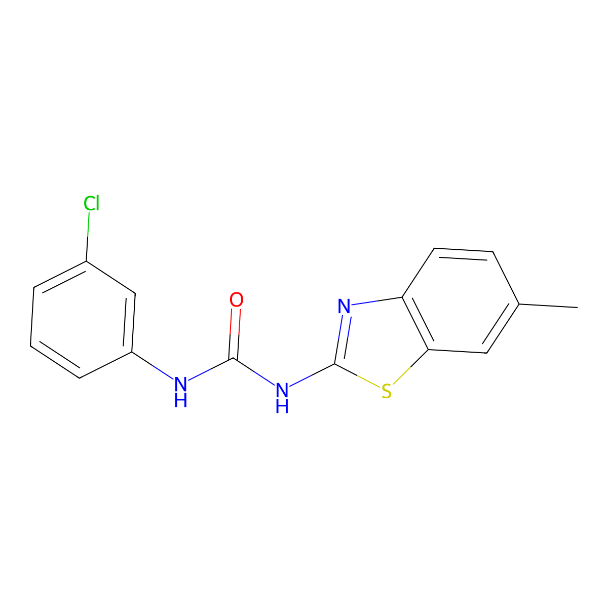 1-(3-Chlorophenyl)-3-(6-methyl-1,3-benzothiazol-2-yl)urea molecular structure, CAS 326870-66-0