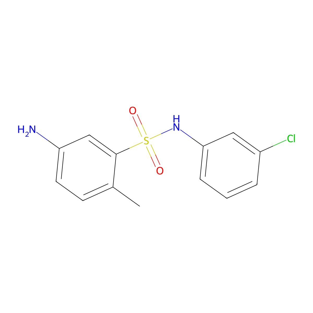 5-amino-N-(3-chlorophenyl)-2-methylbenzene-1-sulfonamide molecular structure, CAS 326871-18-5