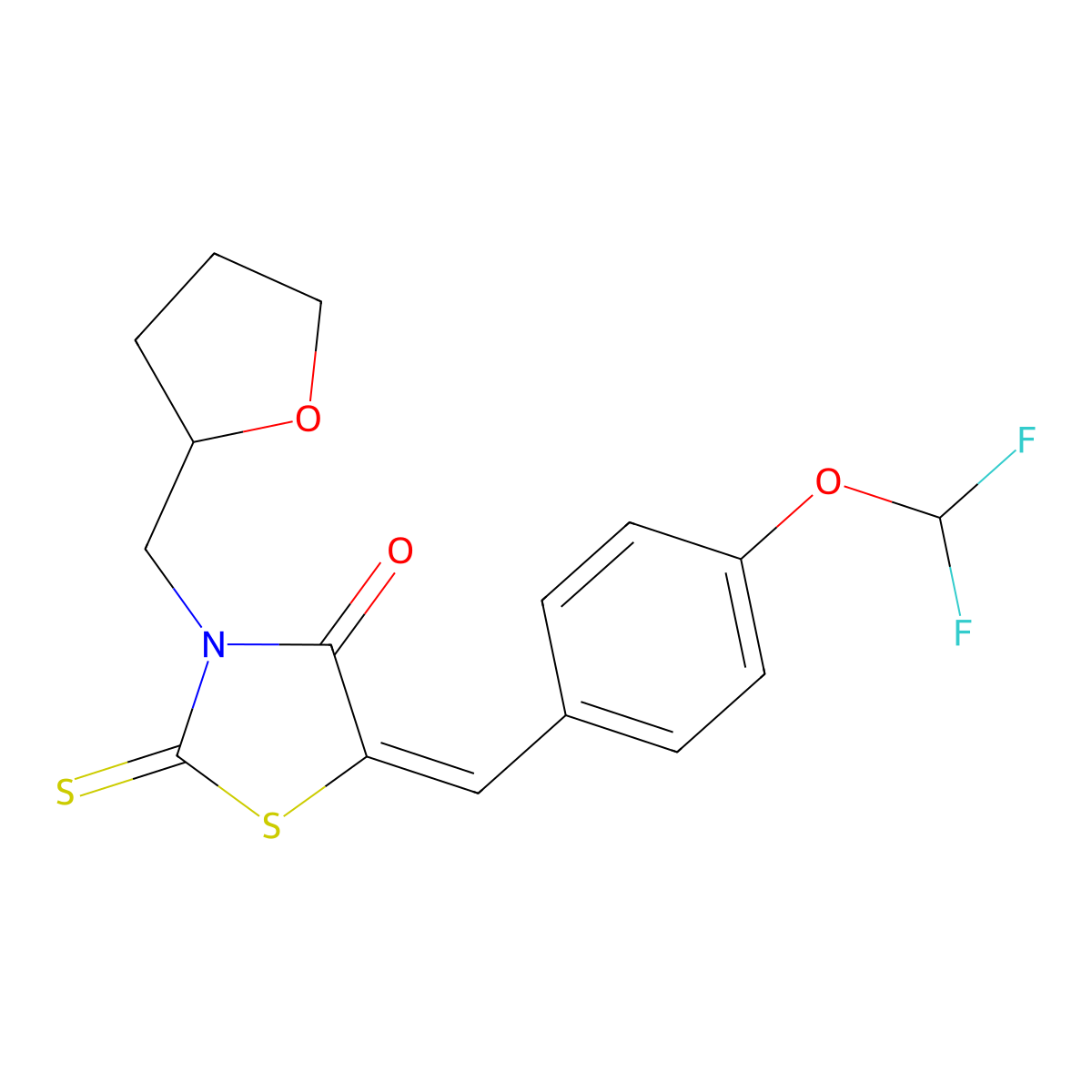5-[[4-(Difluoromethoxy)phenyl]methylidene]-3-(oxolan-2-ylmethyl)-2-sulfanylidene-1,3-thiazolidin-4-one molecular structure, CAS 326871-47-0