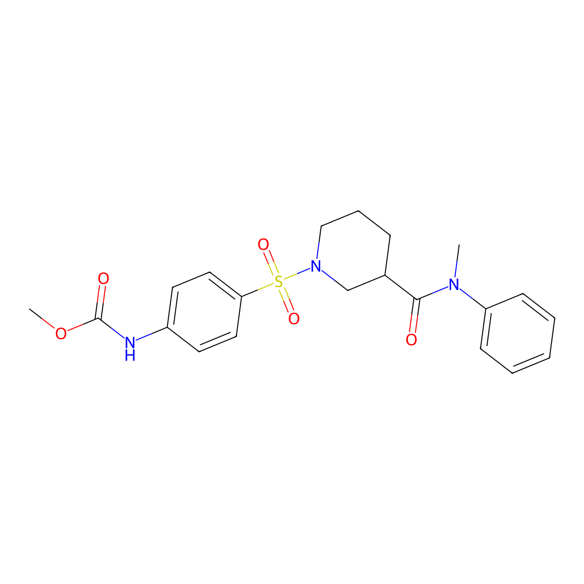 methyl N-[4-({3-[methyl(phenyl)carbamoyl]piperidin-1-yl}sulfonyl)phenyl]carbamate molecular structure, CAS 326872-02-0