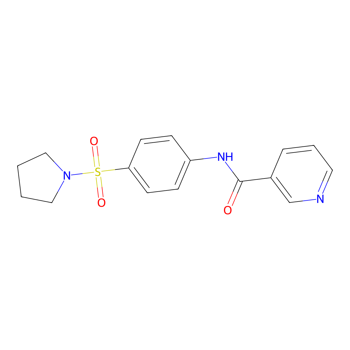 N-(4-pyrrolidin-1-ylsulfonylphenyl)pyridine-3-carboxamide molecular structure, CAS 326872-65-5